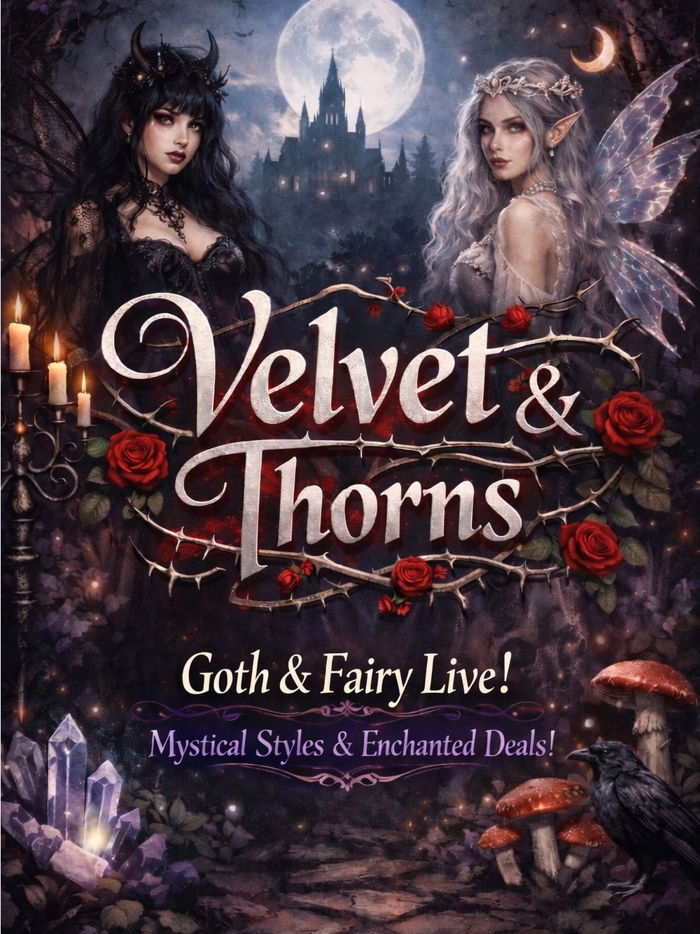 Velvet & Thorns a Goth & Fairy Show you won’t want to miss. Live Now!